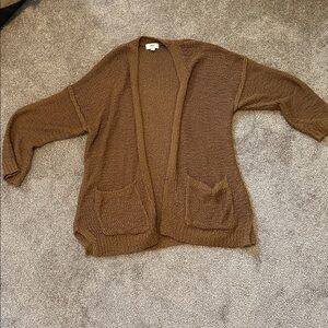 Aerie Warm Tan Knit cartigan Sweater